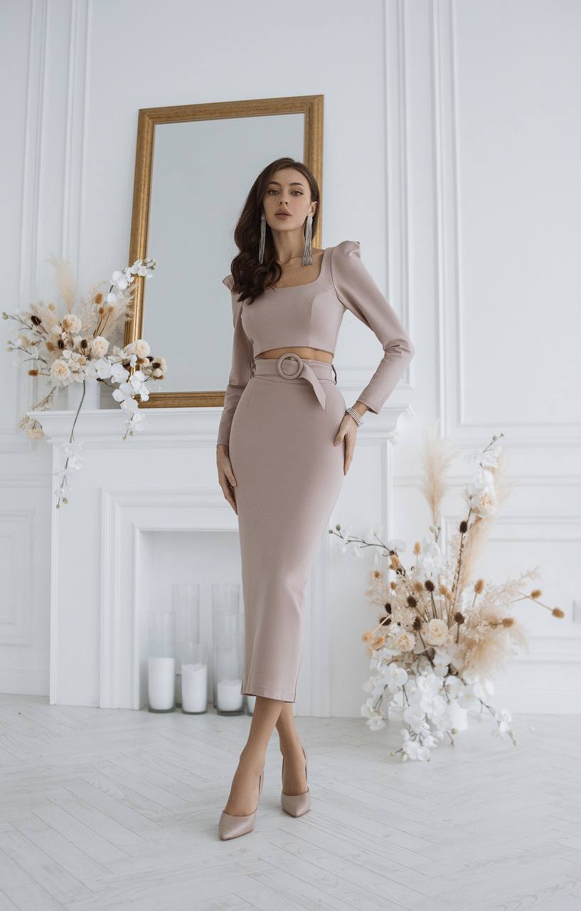 Long Sleeve Top & Maxi Skirt 2-Piece Set