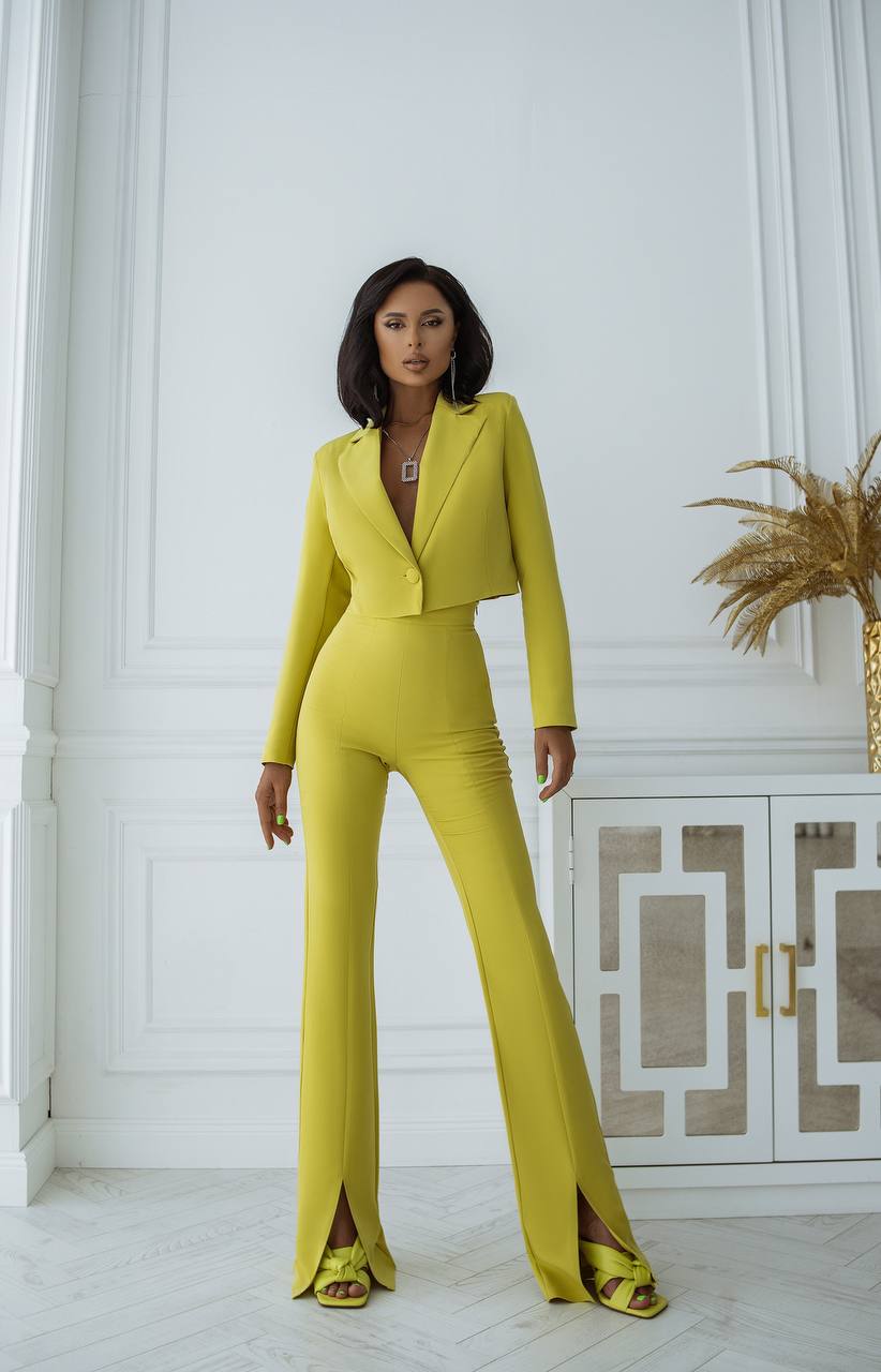 Crop Jacket Suit 2-Piece