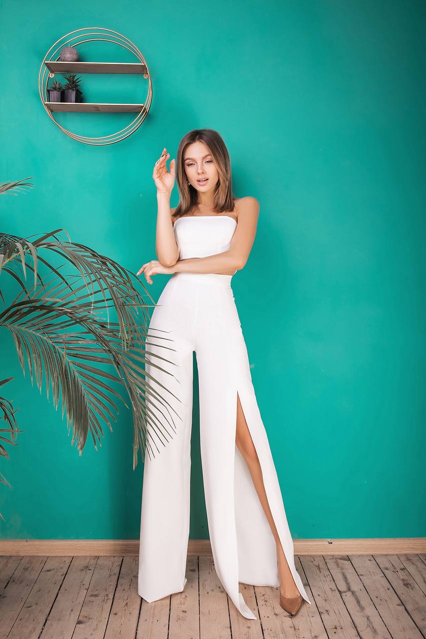 Alexa Evening One-Shoulder Gown Suit