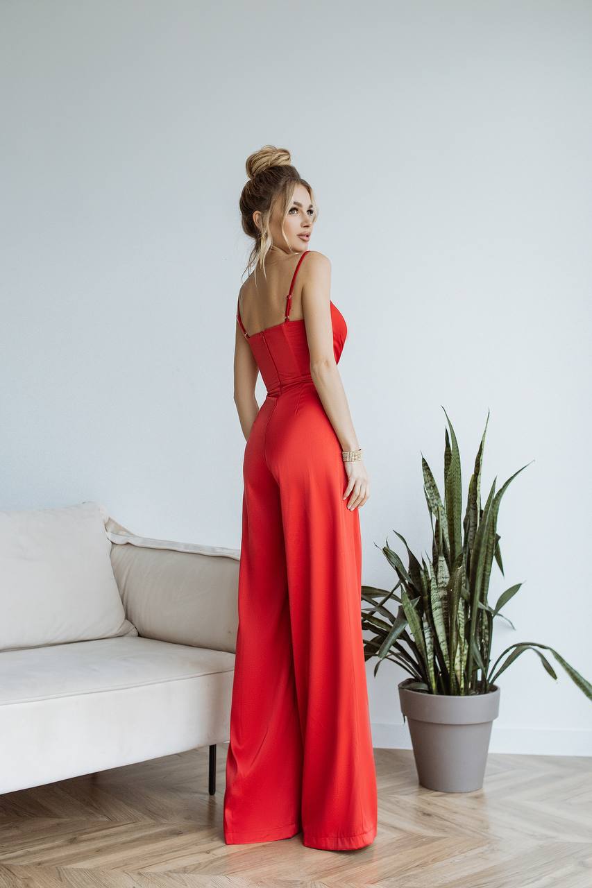 Satin Wide-Leg Jumpsuit