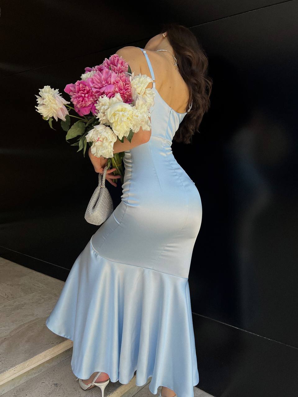V-neck Satin Slip Dress