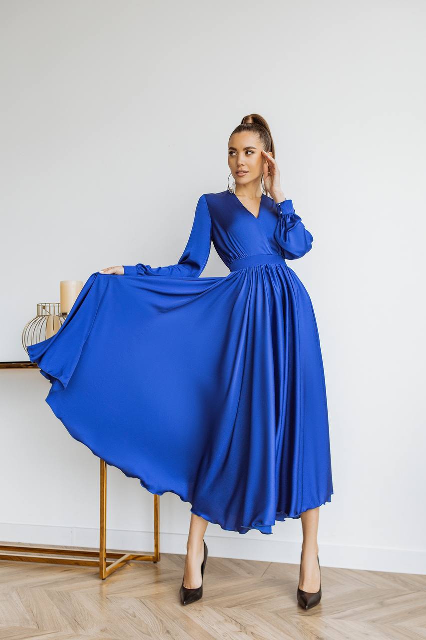 Silk Long Sleeve Maxi Dress