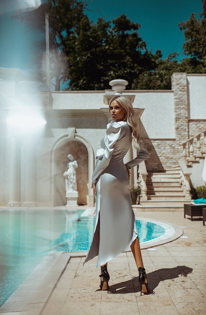 Puff Sleeve Wrap Dress