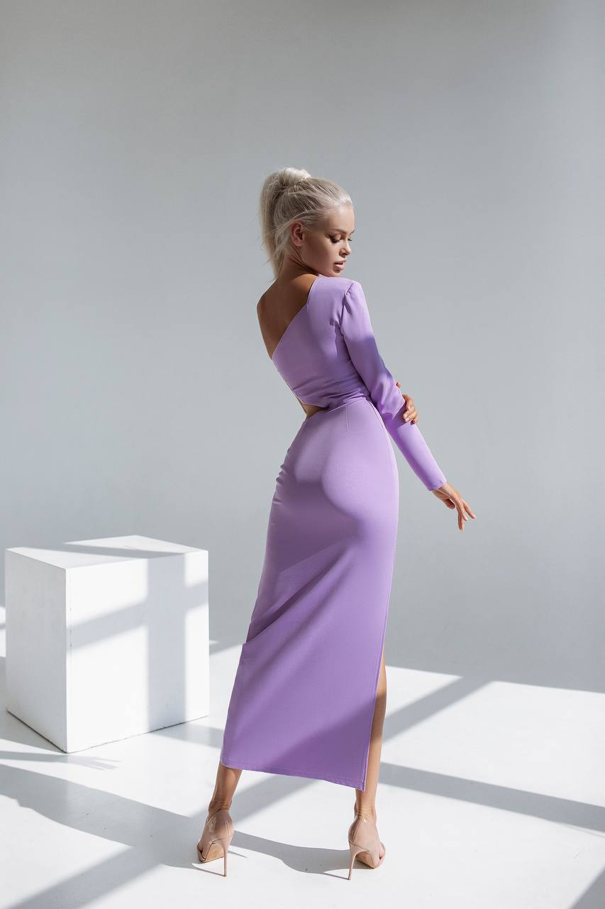 One-Shoulder Cut-Out Midi Dress