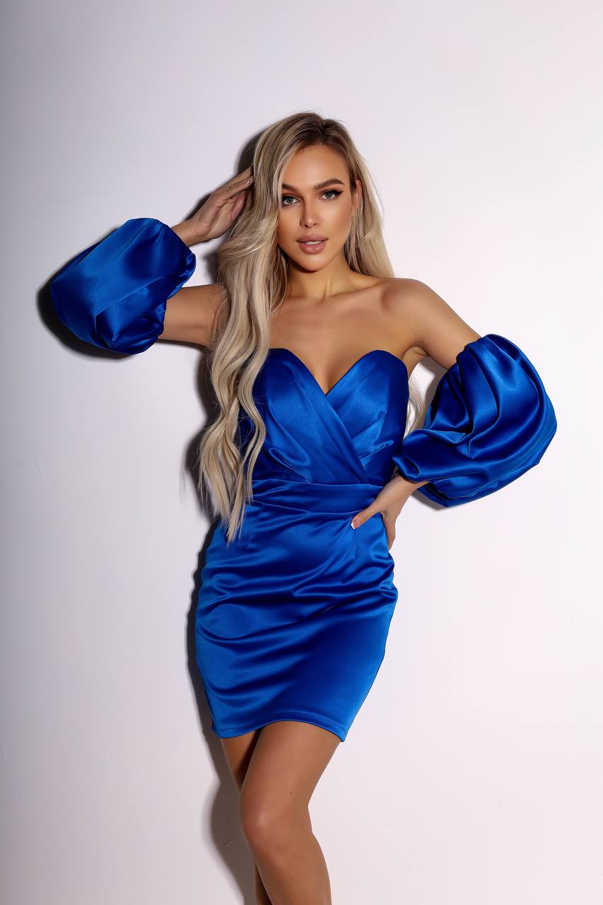 Puffed Sleeve Mini Prom Dress