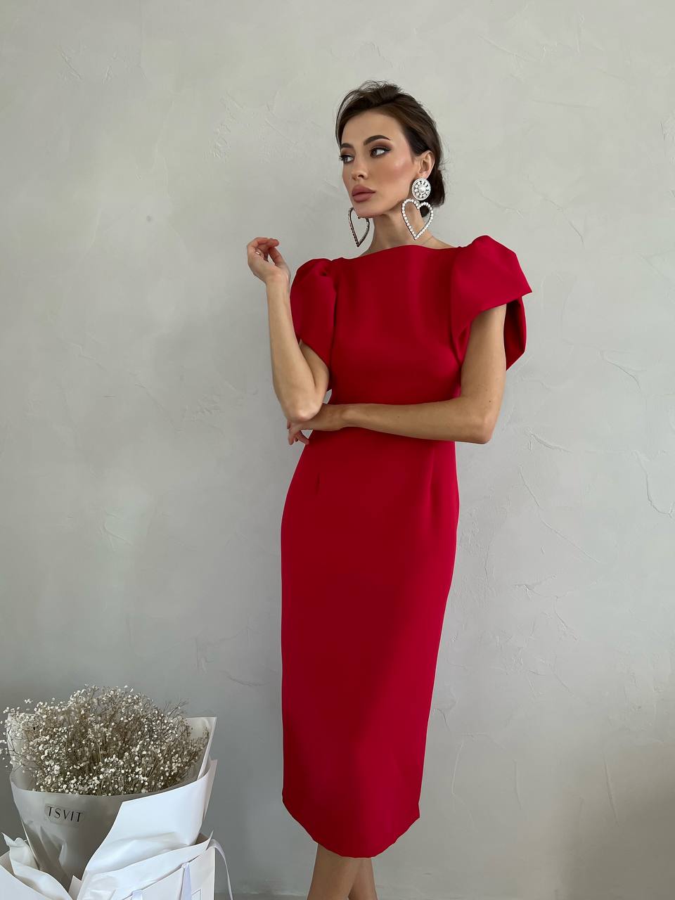 Alexa Puff Sleeve Midi Dress