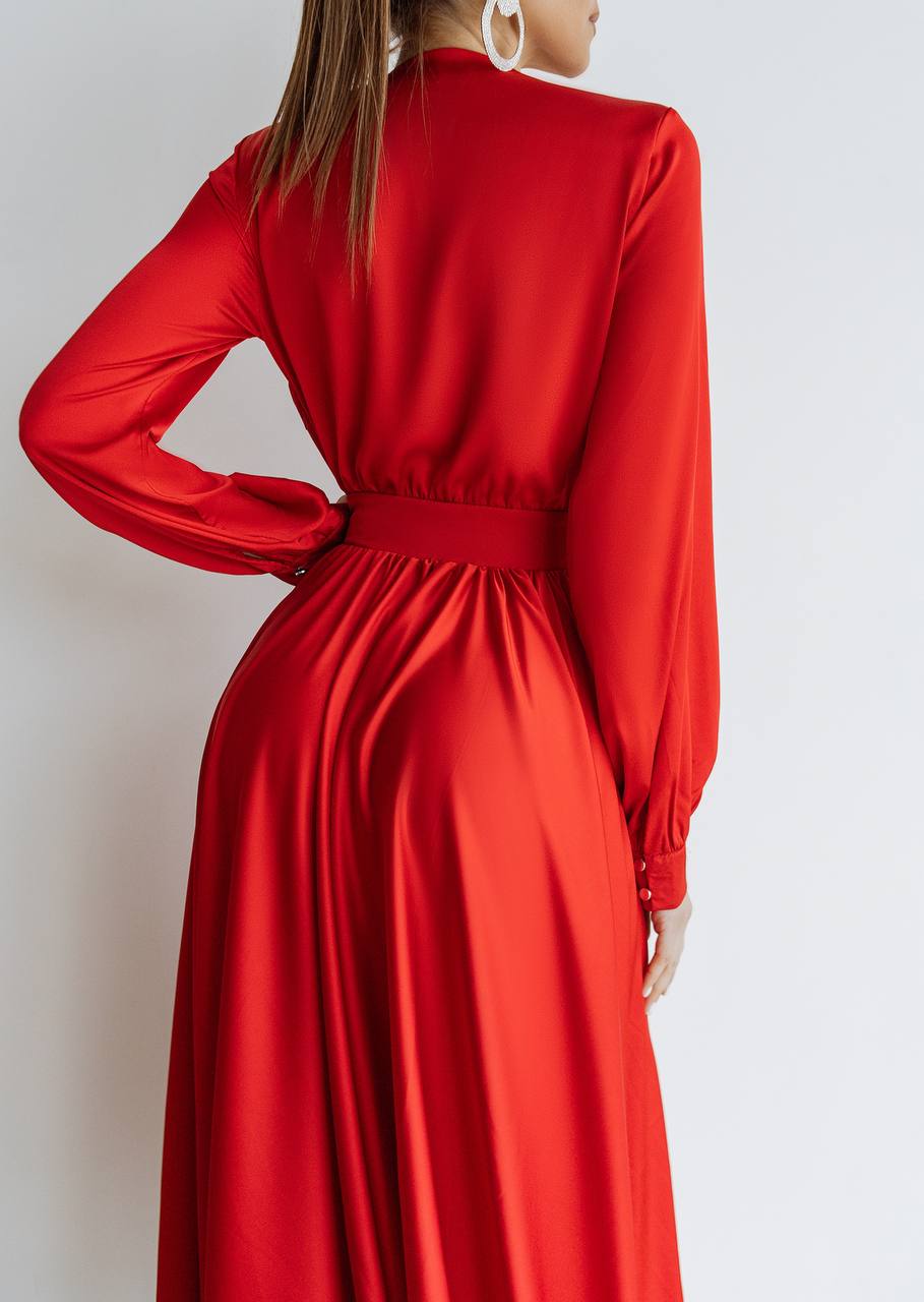 Silk Long Sleeve Maxi Dress