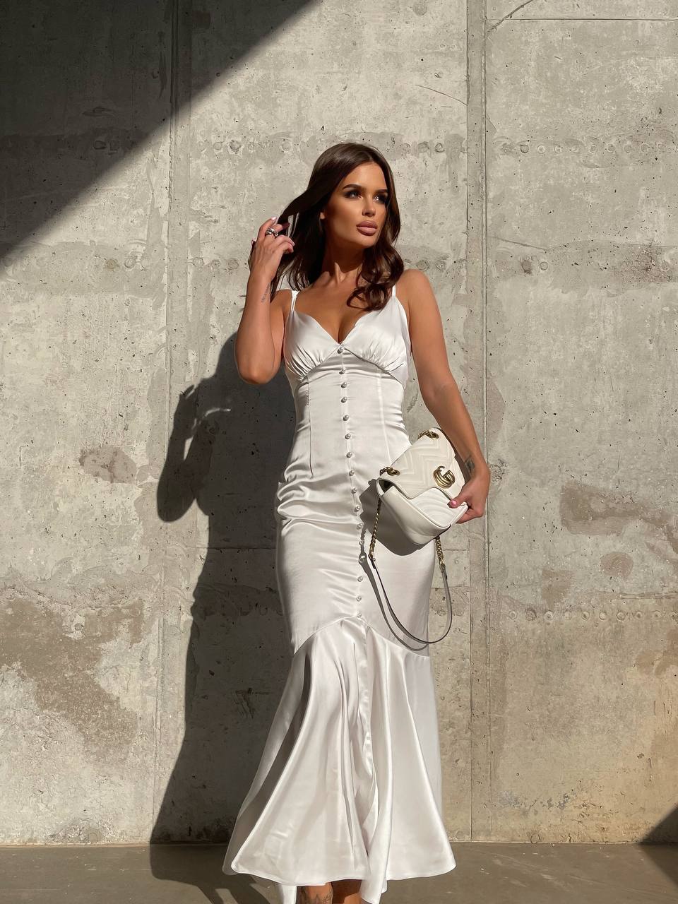 V-neck Satin Slip Dress