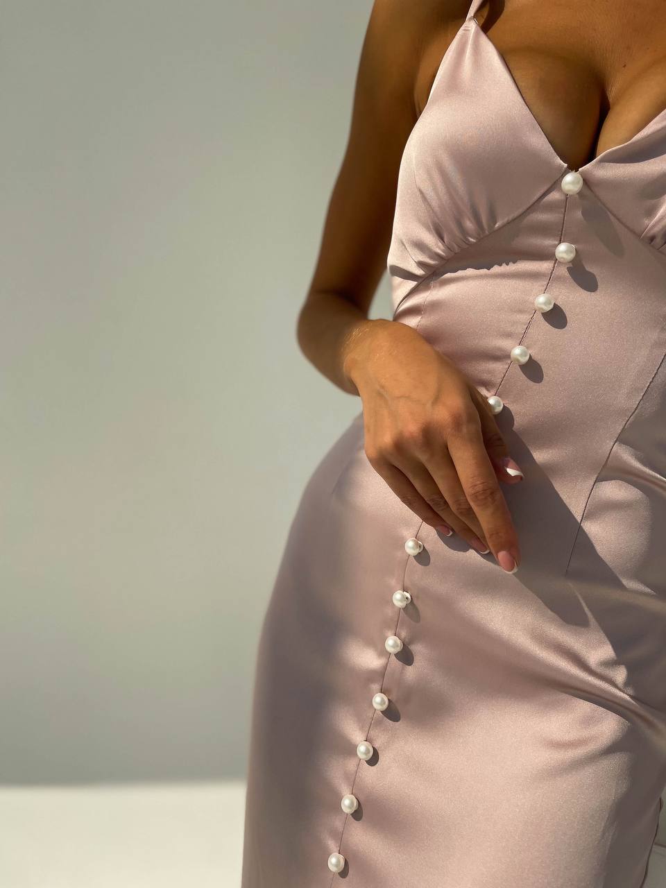 V-neck Satin Slip Dress