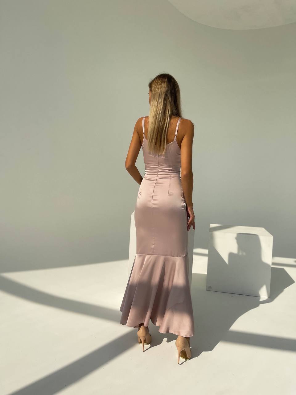 V-neck Satin Slip Dress