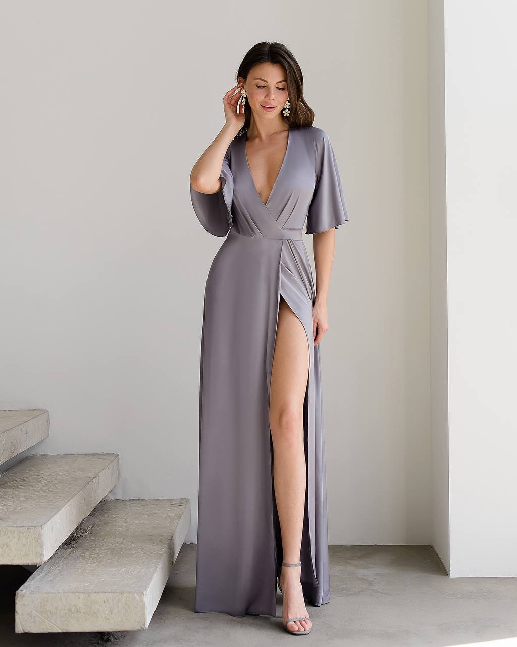 Silk Wrap Maxi Dress