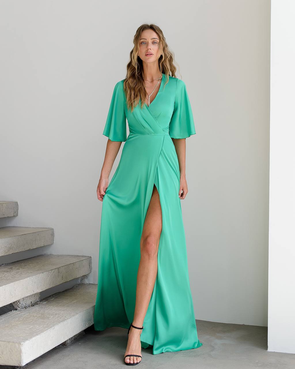 Silk Wrap Maxi Dress