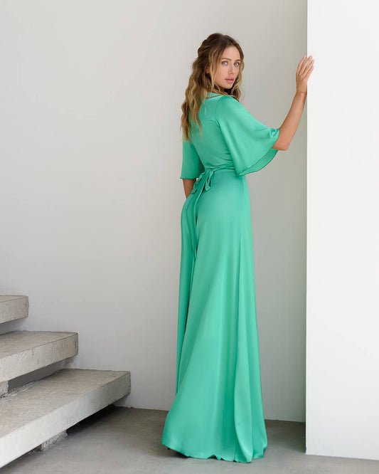 Silk Wrap Maxi Dress