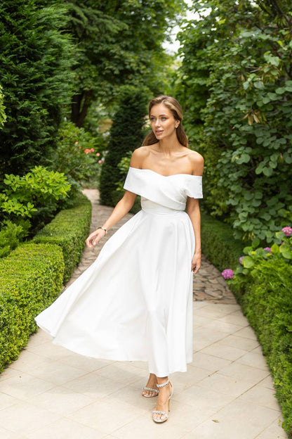 Off-The-Shoulder Midi Dress