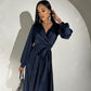 Wrap Long Sleeve Maxi Dress