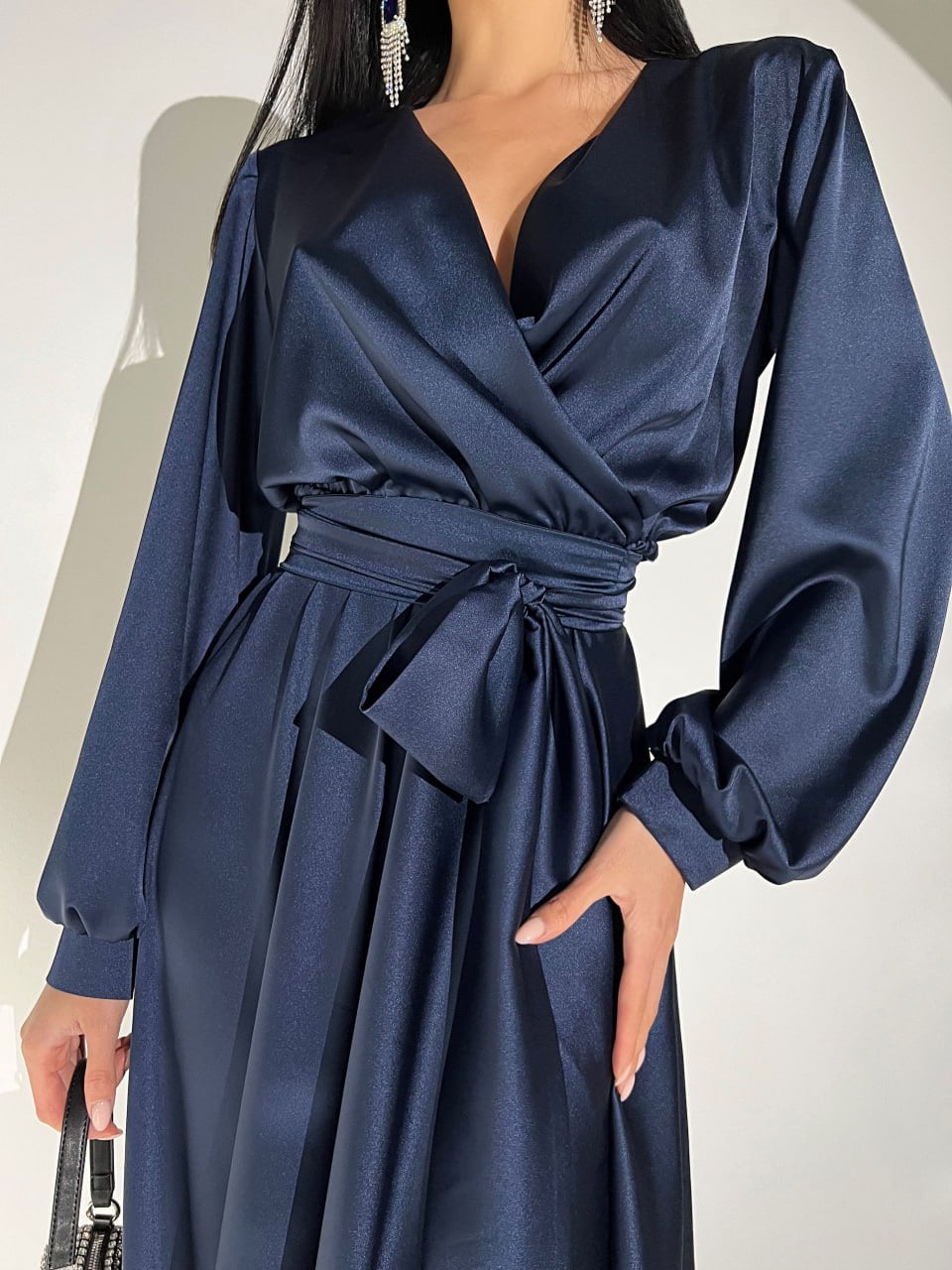 Wrap Long Sleeve Maxi Dress