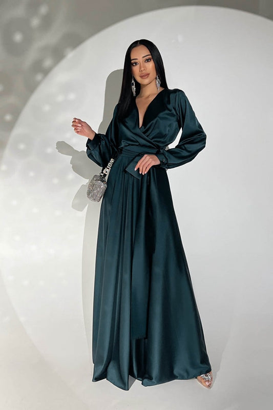 Wrap Long Sleeve Maxi Dress