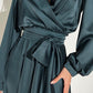 Wrap Long Sleeve Maxi Dress