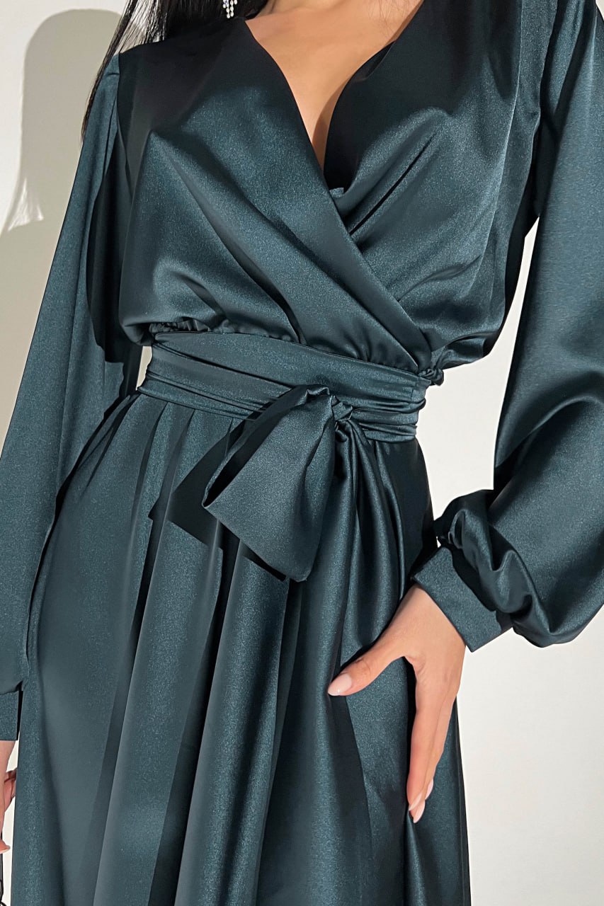 Wrap Long Sleeve Maxi Dress