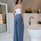 High Waist Fitted Palazzo Pants