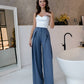 High Waist Fitted Palazzo Pants