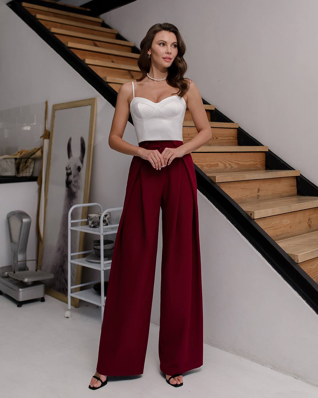 High Waist Fitted Palazzo Pants