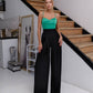 High Waist Fitted Palazzo Pants