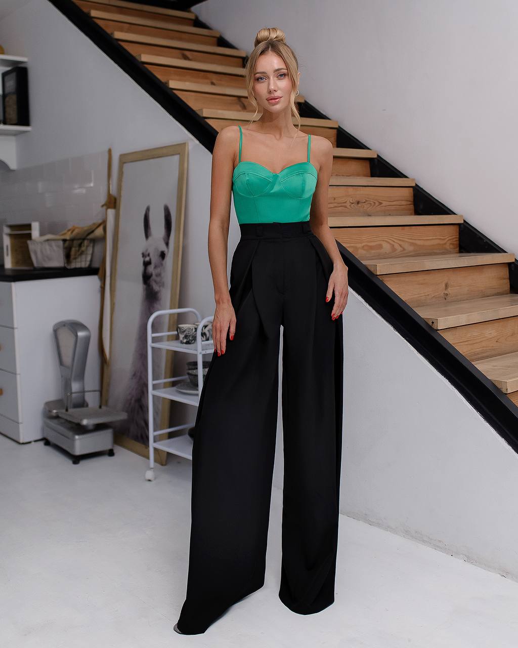 High Waist Fitted Palazzo Pants