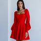 Backless Puff Sleeve Mini Dress