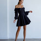 Backless Puff Sleeve Mini Dress