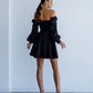 Backless Puff Sleeve Mini Dress