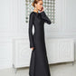 Satin Long Sleeve Maxi Dress