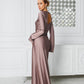 Satin Long Sleeve Maxi Dress