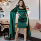 Satin Cloak Sleeve Mini Dress