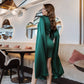 Satin Cloak Sleeve Mini Dress