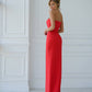 Strapless V-neck Maxi Dress