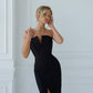 Strapless V-neck Maxi Dress