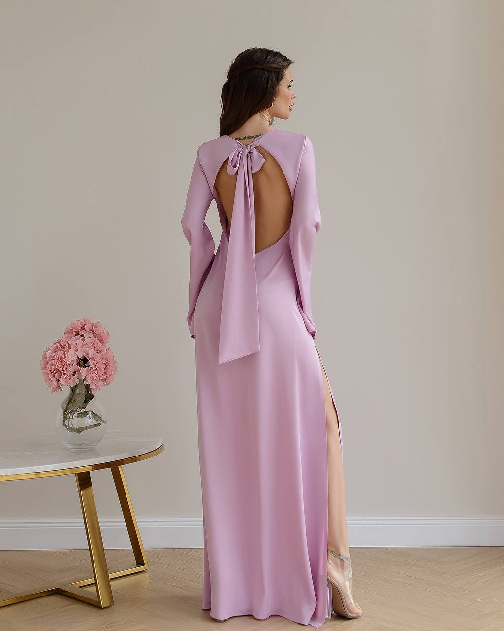 Satin Backless Maxi Dress