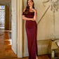 Satin Off-the-shoulder Maxi Dress