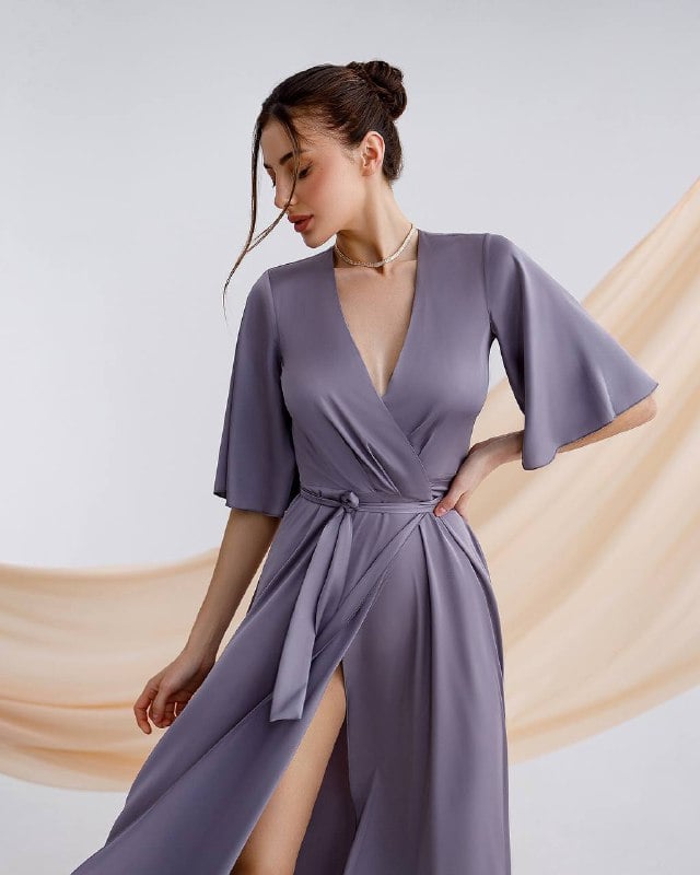 Silk Wrap Maxi Dress