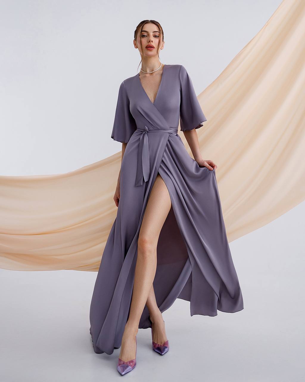 Silk Wrap Maxi Dress