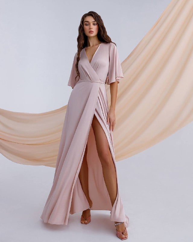 Silk Wrap Maxi Dress