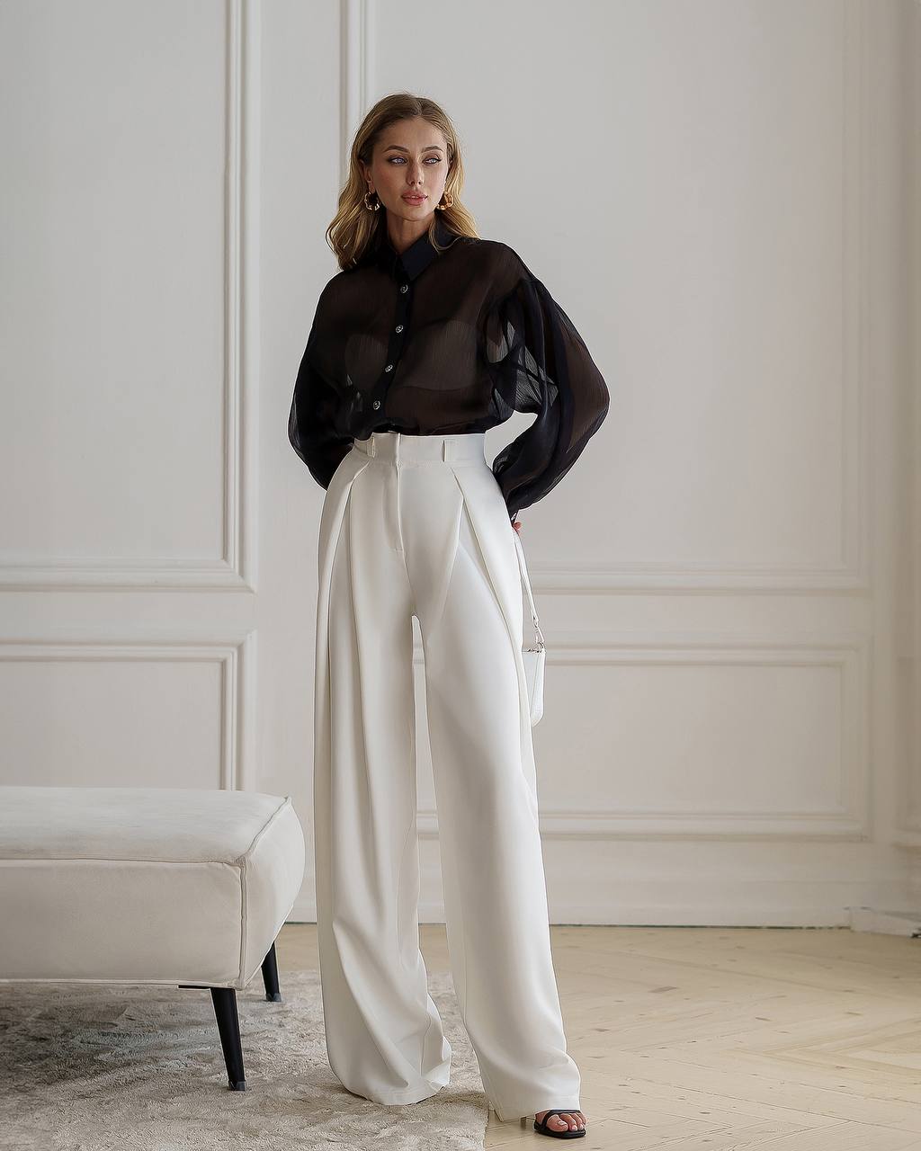 High Waist Fitted Palazzo Pants