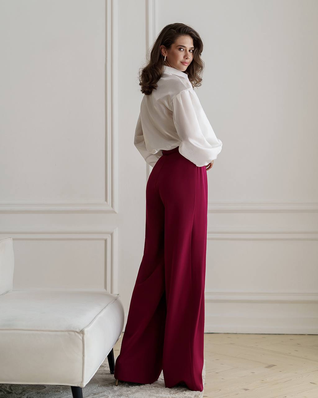 High Waist Fitted Palazzo Pants