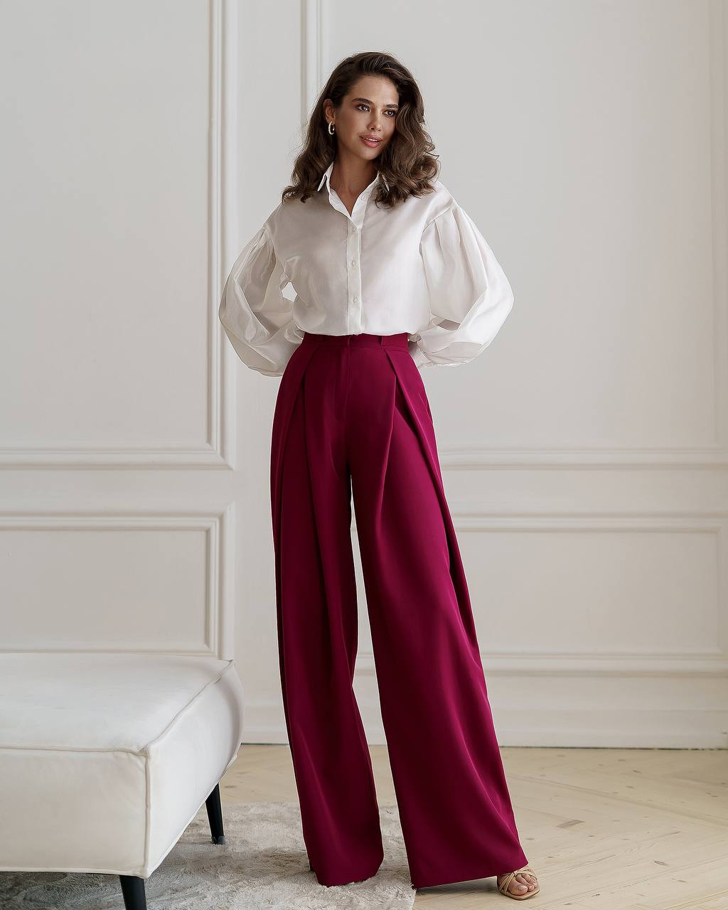 High Waist Fitted Palazzo Pants