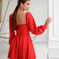 Backless Puff Sleeve Mini Dress