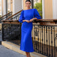 Backless Puff Sleeve Midi Dress