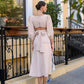 Backless Puff Sleeve Midi Dress