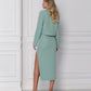 Crop Jacket Skirt Suit 2-Piece Suit