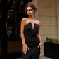 Strapless V-neck Maxi Dress